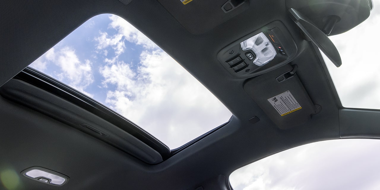 Interior view of the Sunroof of the 2026 GMC Canyon Elevation.