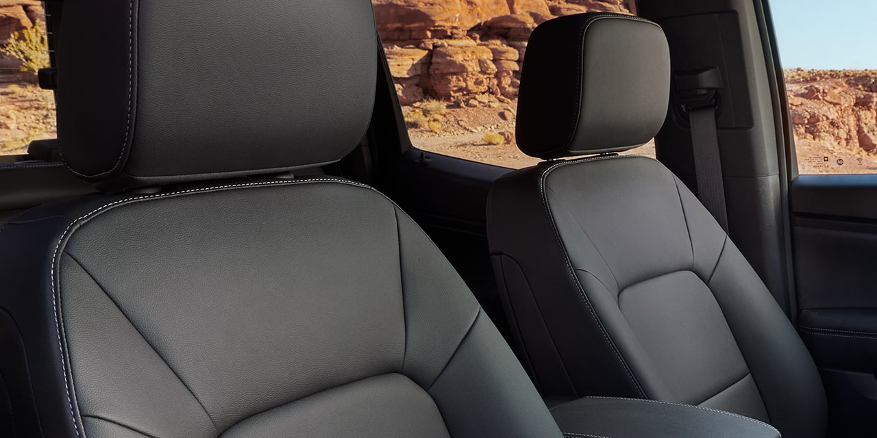 Close-up view of the Heated Front Seats of the 2026 GMC Canyon Elevation.