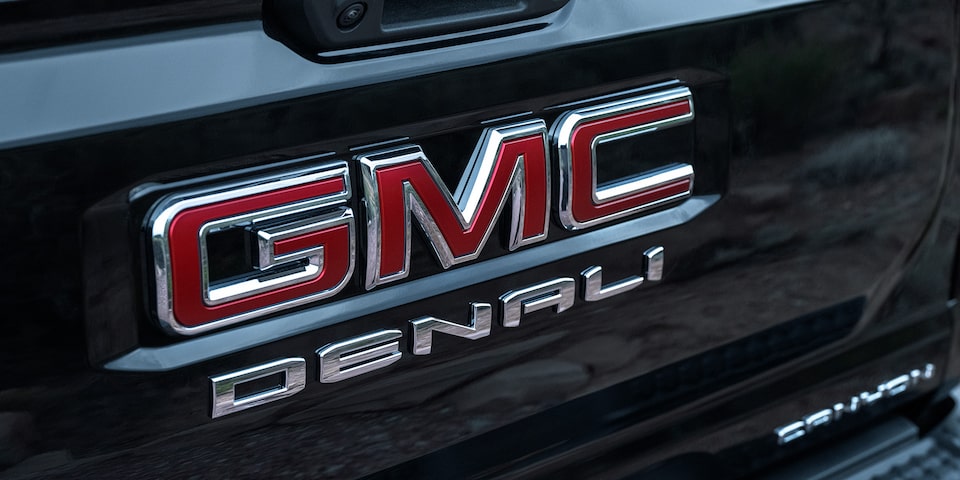 2024 GMC Canyon Denali exclusive badging.