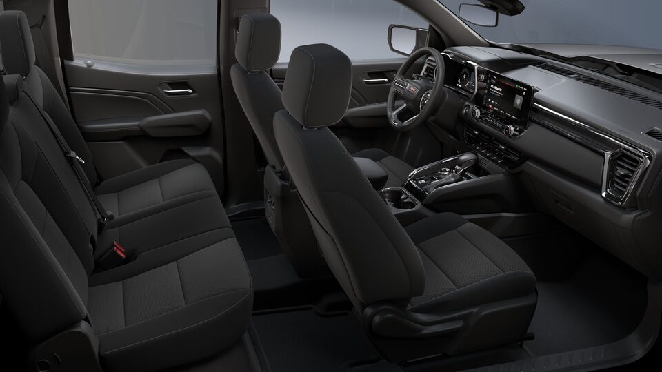 Sièges noir jais du GMC Canyon Élévation 2024.