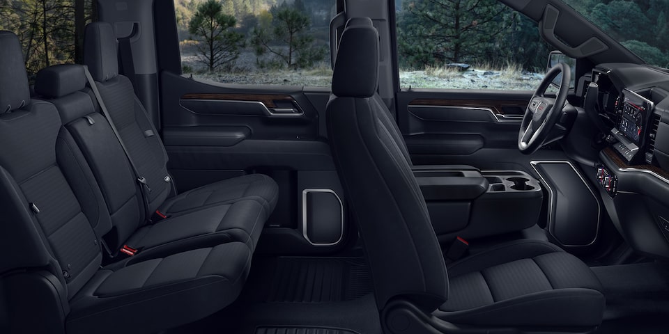 Jet Black interiors of the 2024 Sierra 1500.
