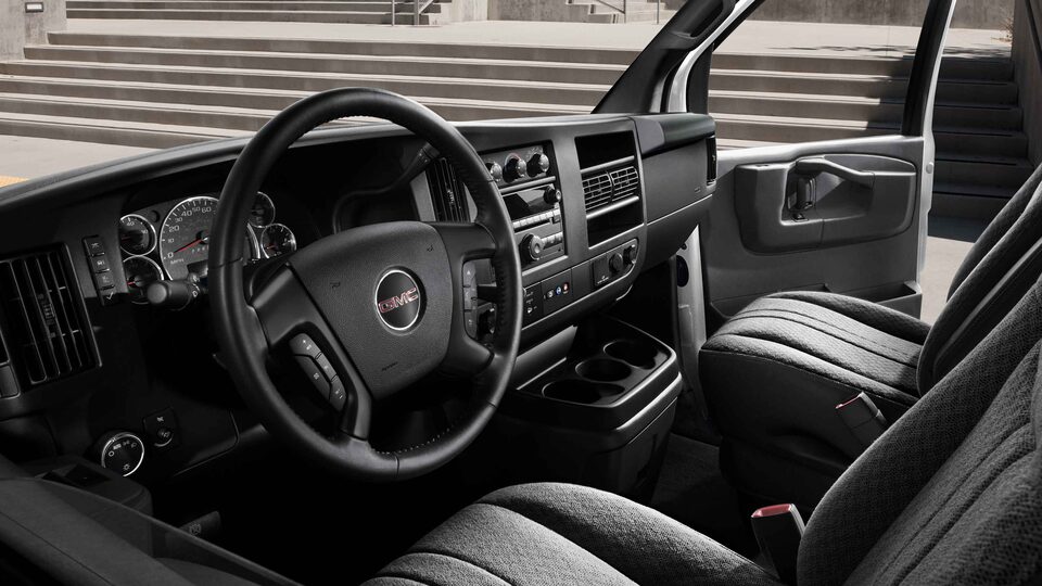 2022 GMC Savana Cargo front and side airbags.