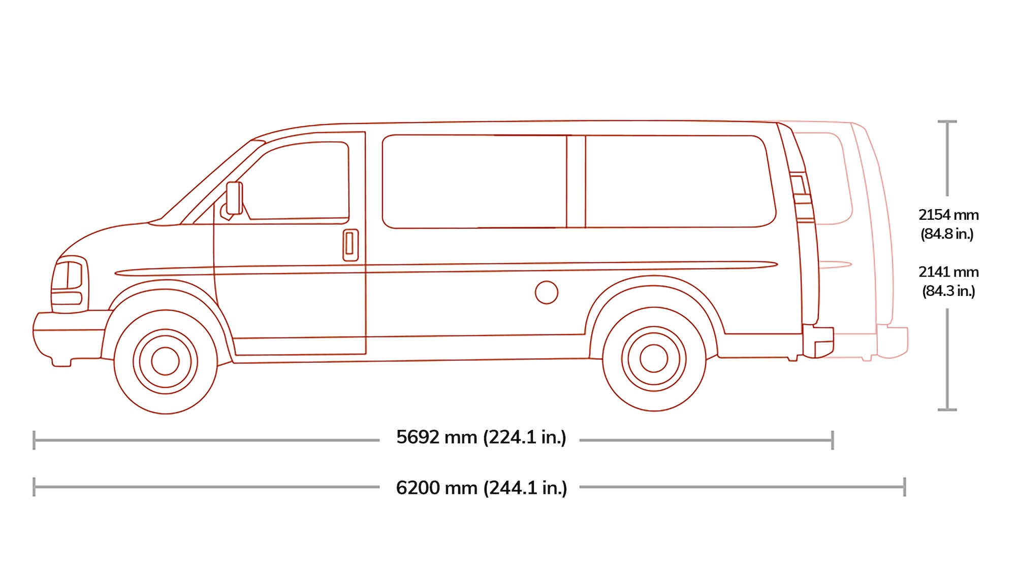 chevy express 3500 length