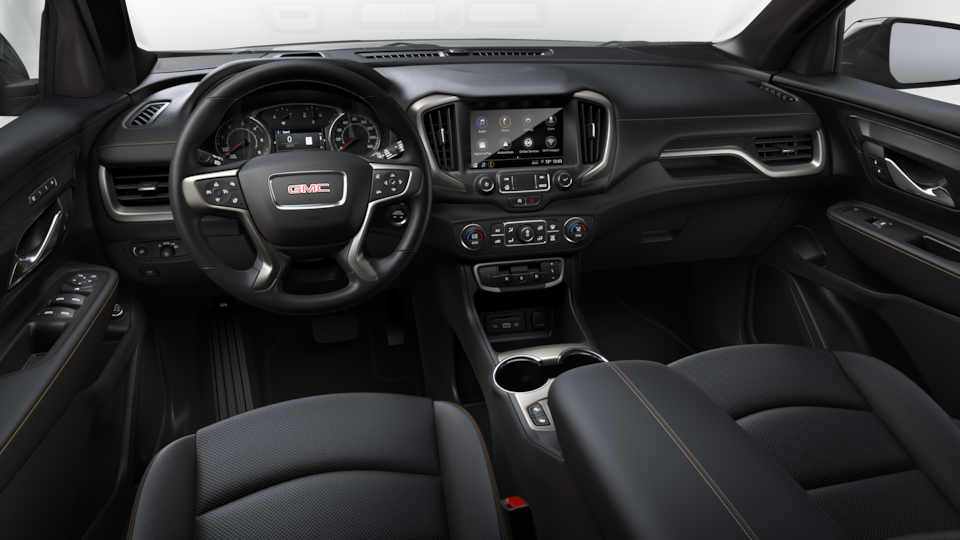 2023 GMC Terrain AT4 front interior: Jet Black.