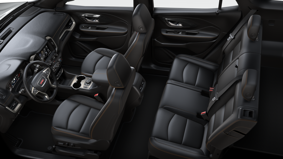 Top view of the 2023 GMC Terrain AT4 interior: Jet Black.