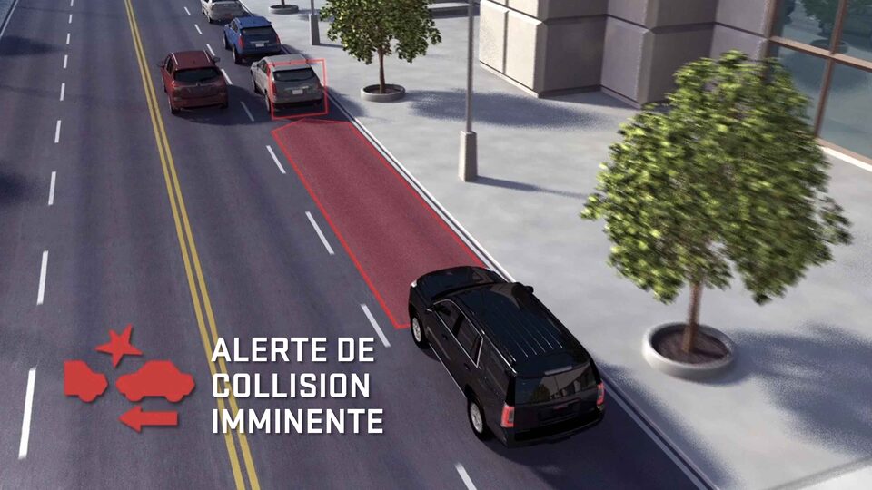 Caractéristiques de sécurité du Terrain 2023 — alerte de prévention de collision.