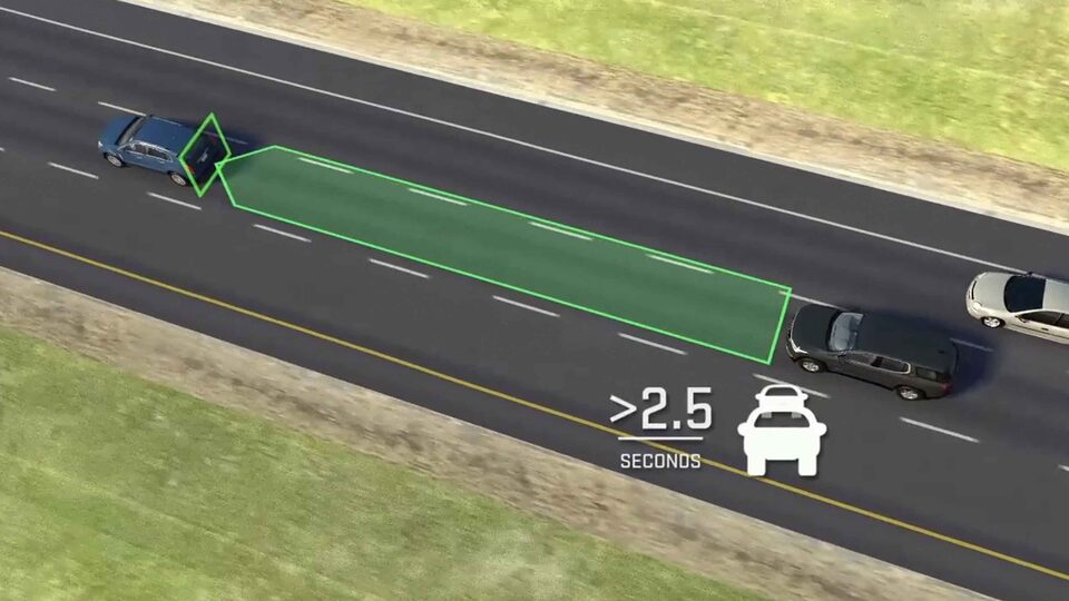 2023 Terrain safety feature: Following Distance Indicator.