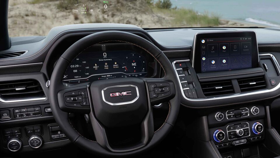 Dispositif de visualisation tête haute sécuritaire du GMC Yukon 2022.