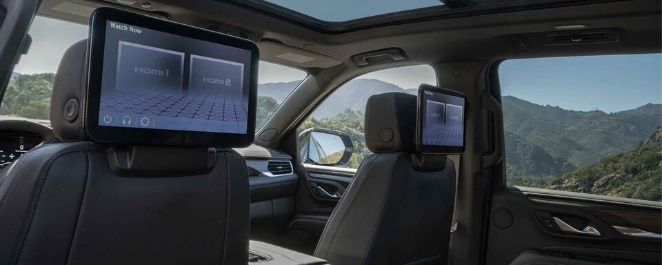 Système d'information multimédia sur les sièges arrière du 2022 GMC Yukon.