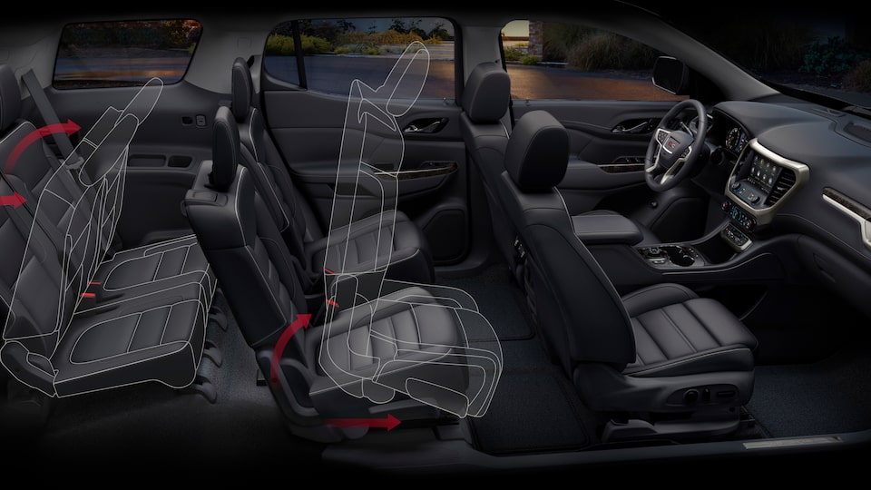 2023 Acadia folded seats diagram.