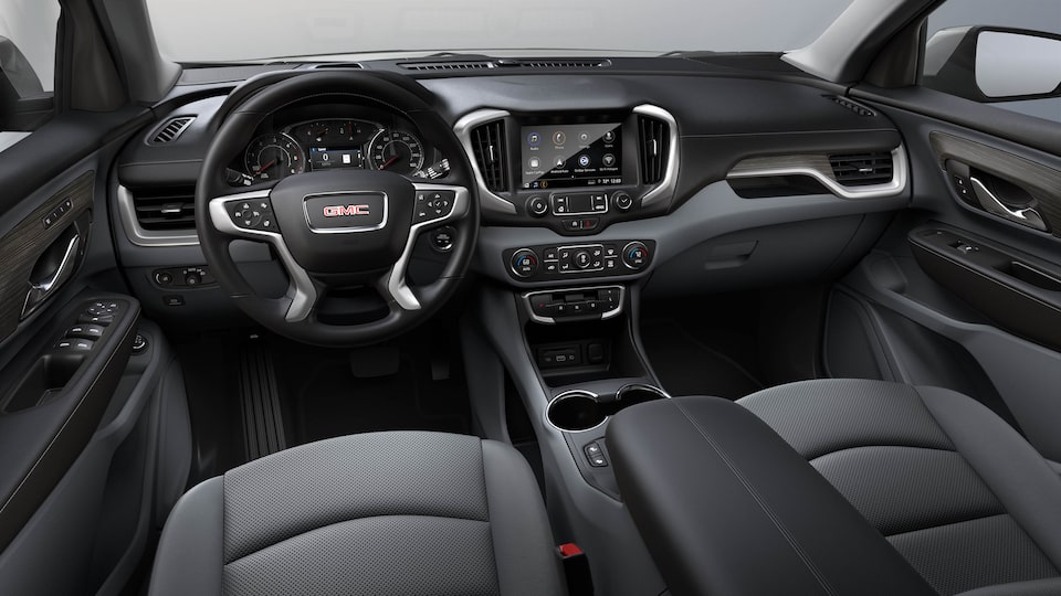2023 GMC Terrain front interior in Ash Gray.
