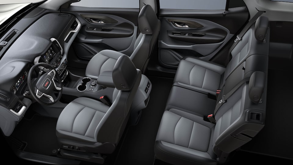 Top view of the 2023 GMC Terrain interior in Ash Gray.