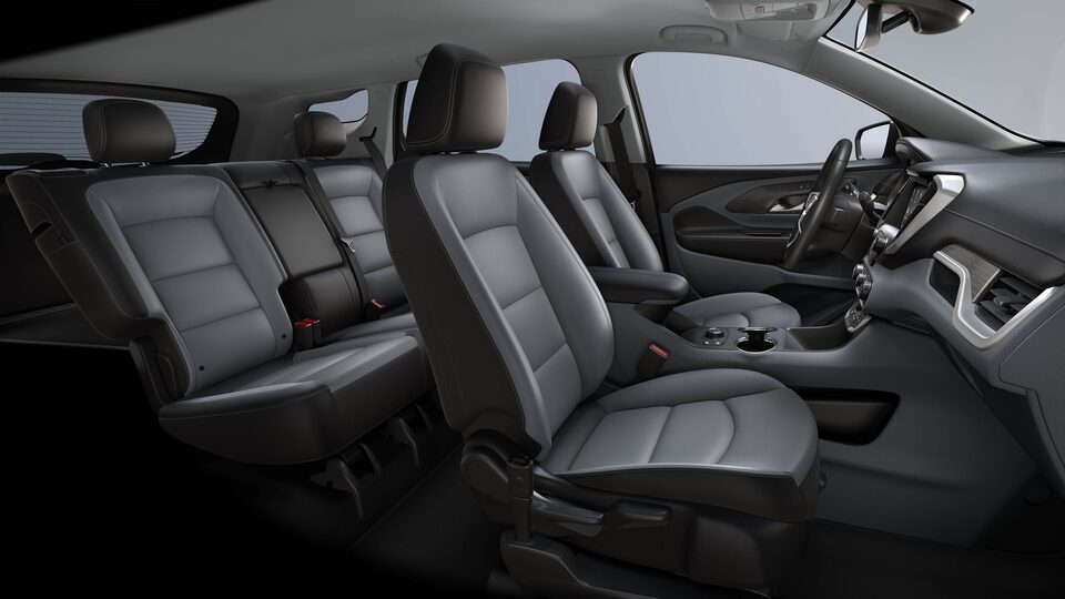 2023 GMC Terrain front interior seats in Ash Gray.