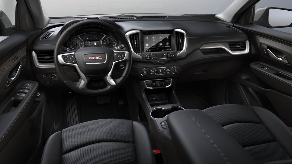 2023 GMC Terrain front interior in Jet Black.