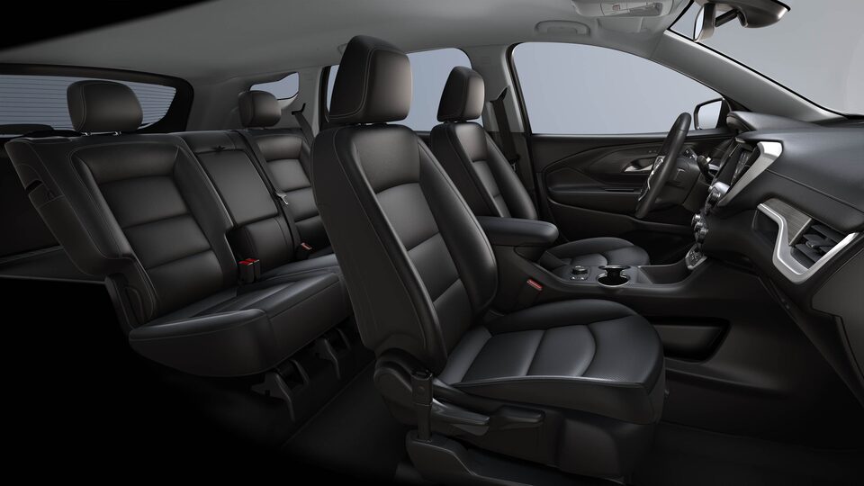 2023 GMC Terrain front interior seats in Jet Black.