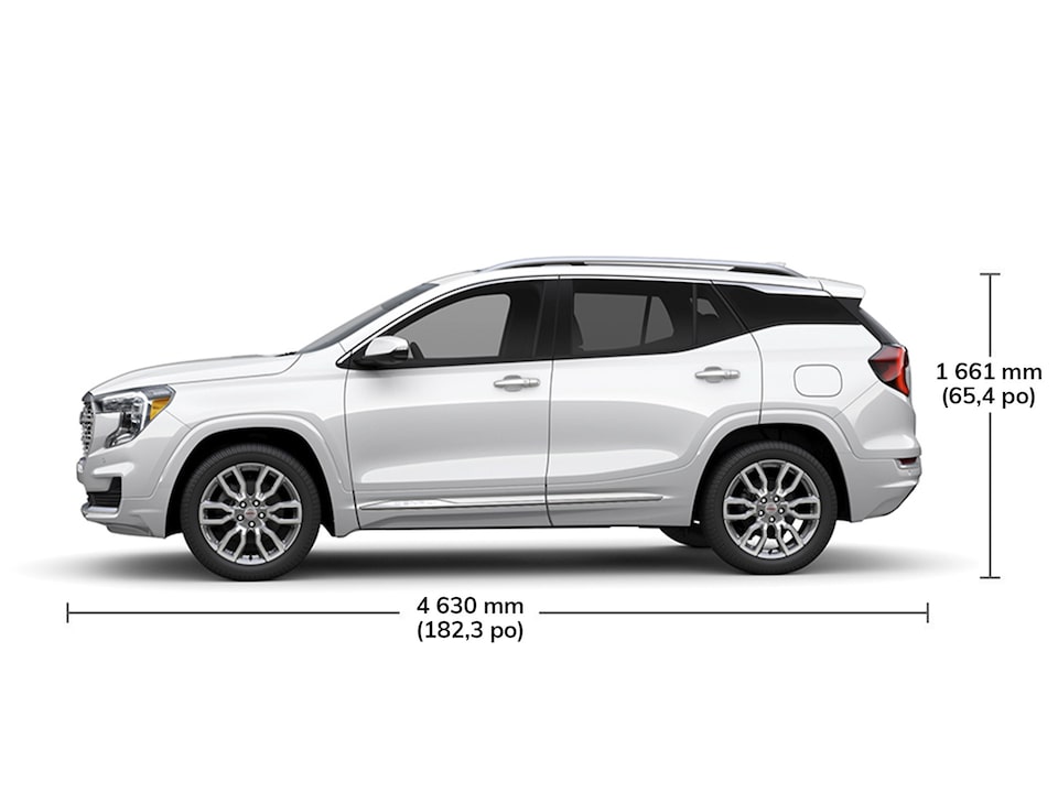 Spécifications du GMC Terrain Denali 2024.
