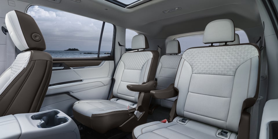 Comfortable second row seating on the 2025 GMC Acadia Denali.