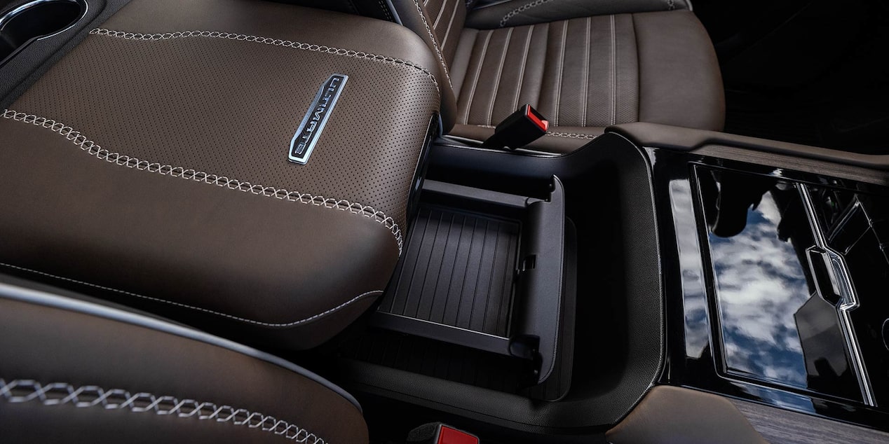 Close-up view of the 2025 GMC Yukon Center Console.
