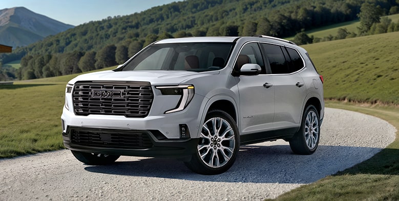 Vue latérale avant du GMC Acadia Denali Ultimate 2026.