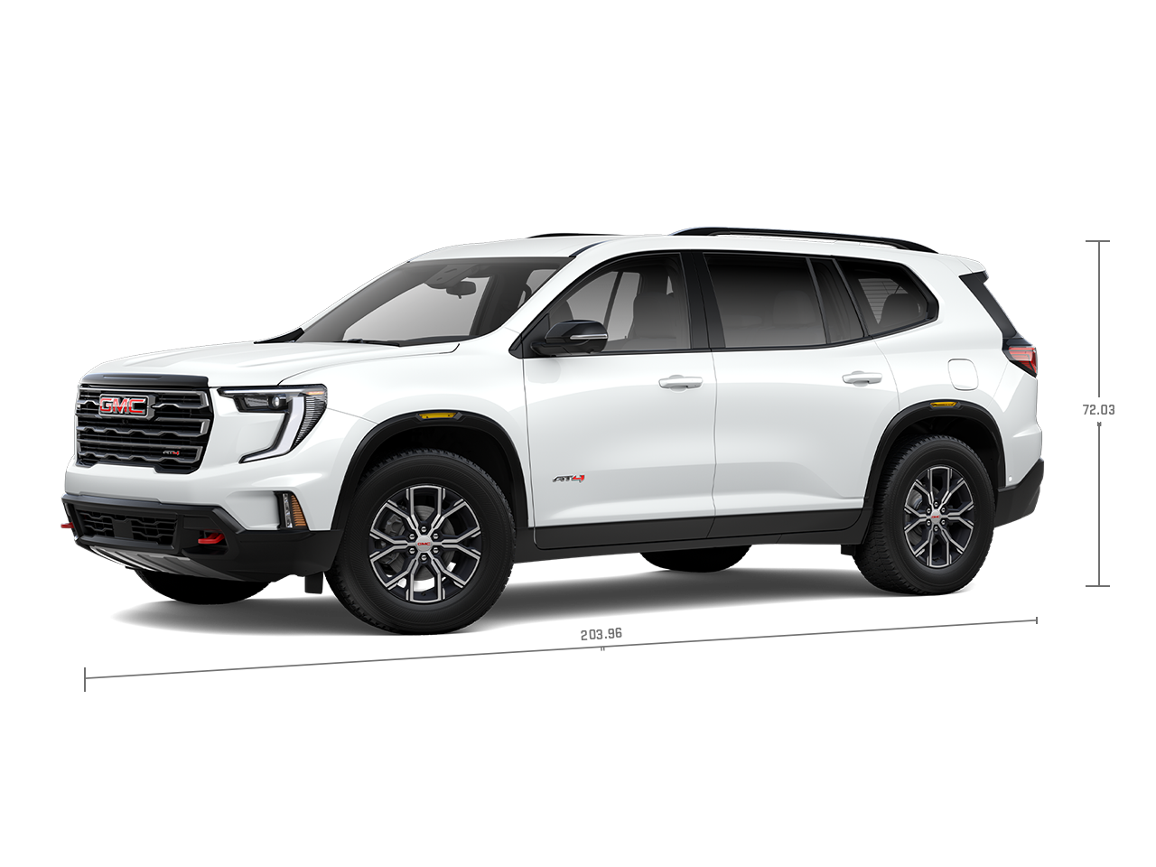 Vue latérale du GMC Acadia AT4 2026.