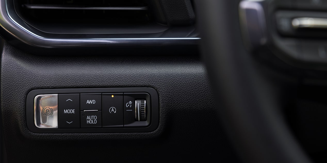 Interior view of the Five Selectable Drive Modes of the 2026 GMC Terrain AT4.