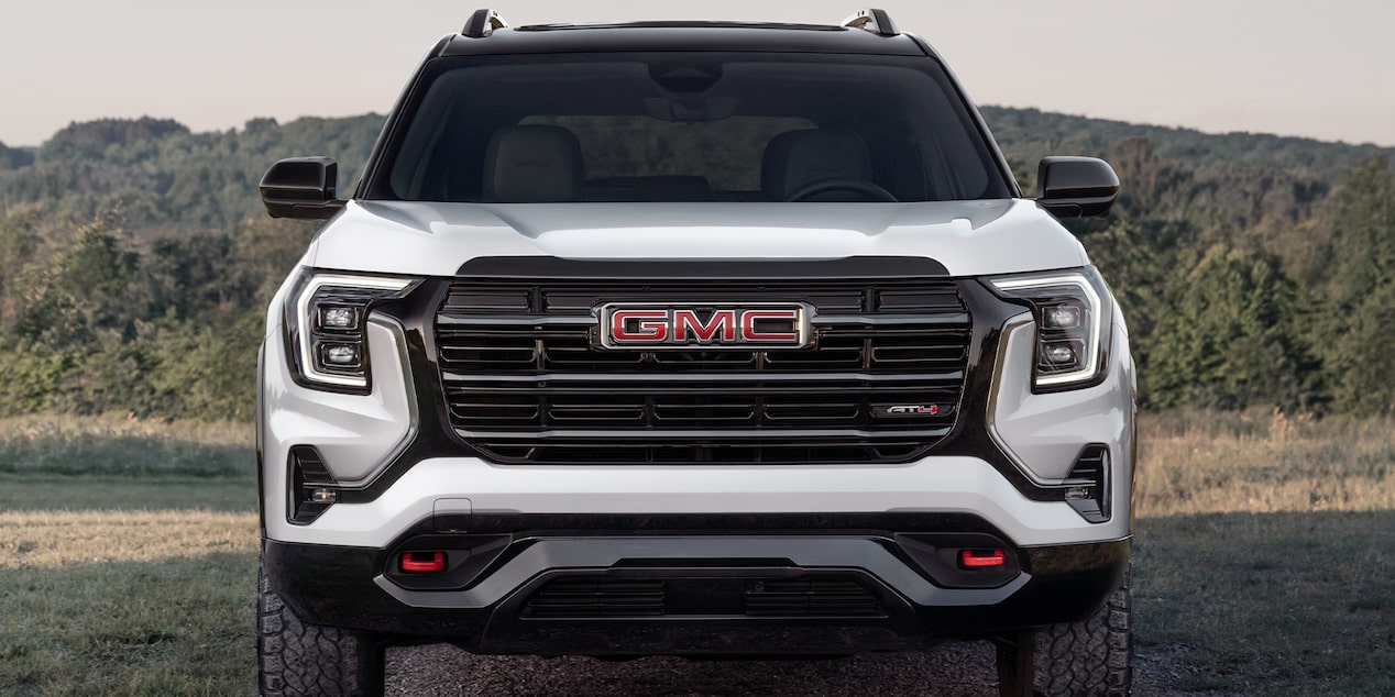 Front View of the 2026 GMC Terrain AT4 Small Off-Road SUV.