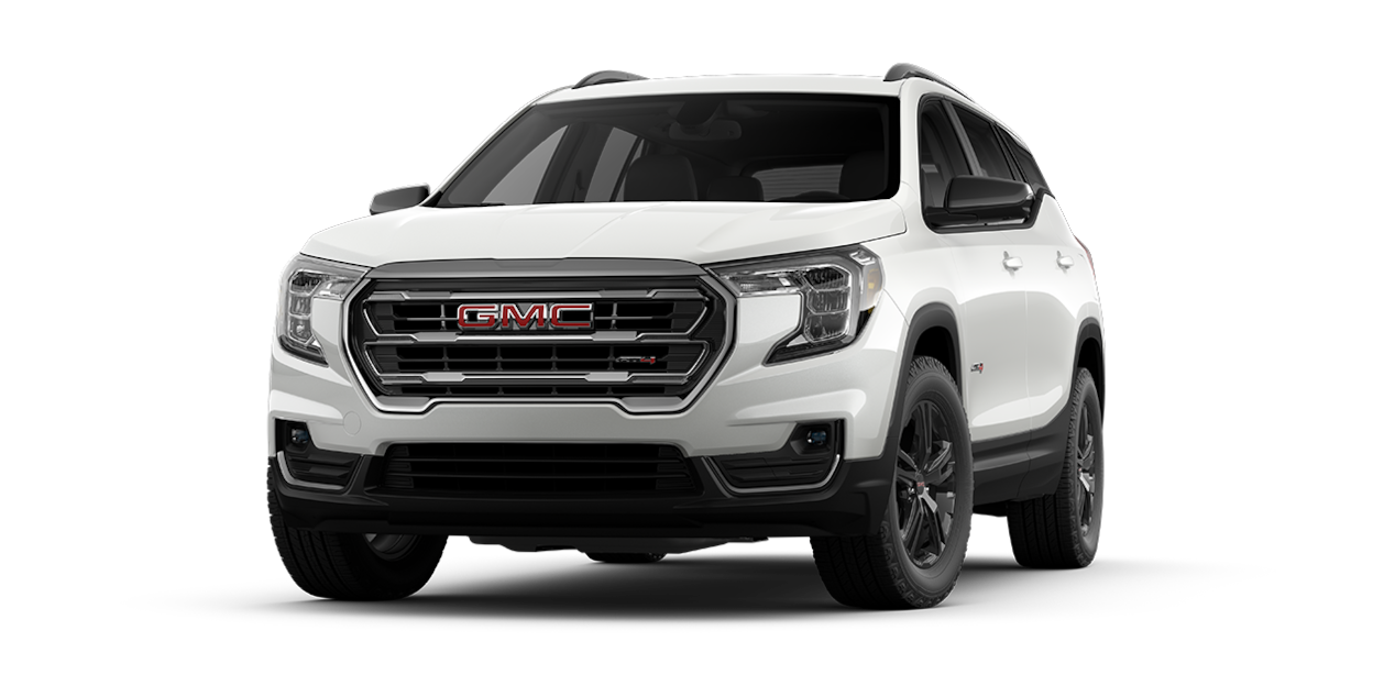 Front Three-Quarter View of the 2026 GMC Terrain AT4 Small Off-Road SUV.