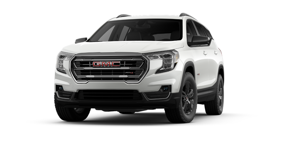 Vue latérale avant du VUS compact hors route GMC Terrain AT4 2026.