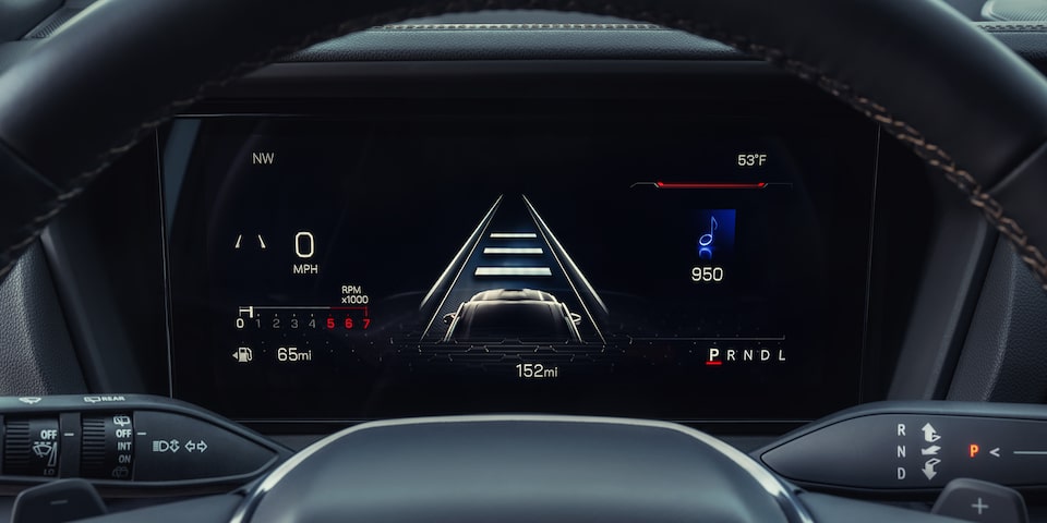 Vue du centralisateur informatique de bord de 280 mm (11 po) en diagonale du VUS compact hors route GMC Terrain AT4 2026.