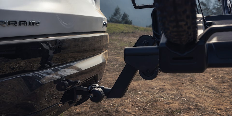 Close-up of the Hitch in the 2026 GMC Terrain Denali Luxury SUV.