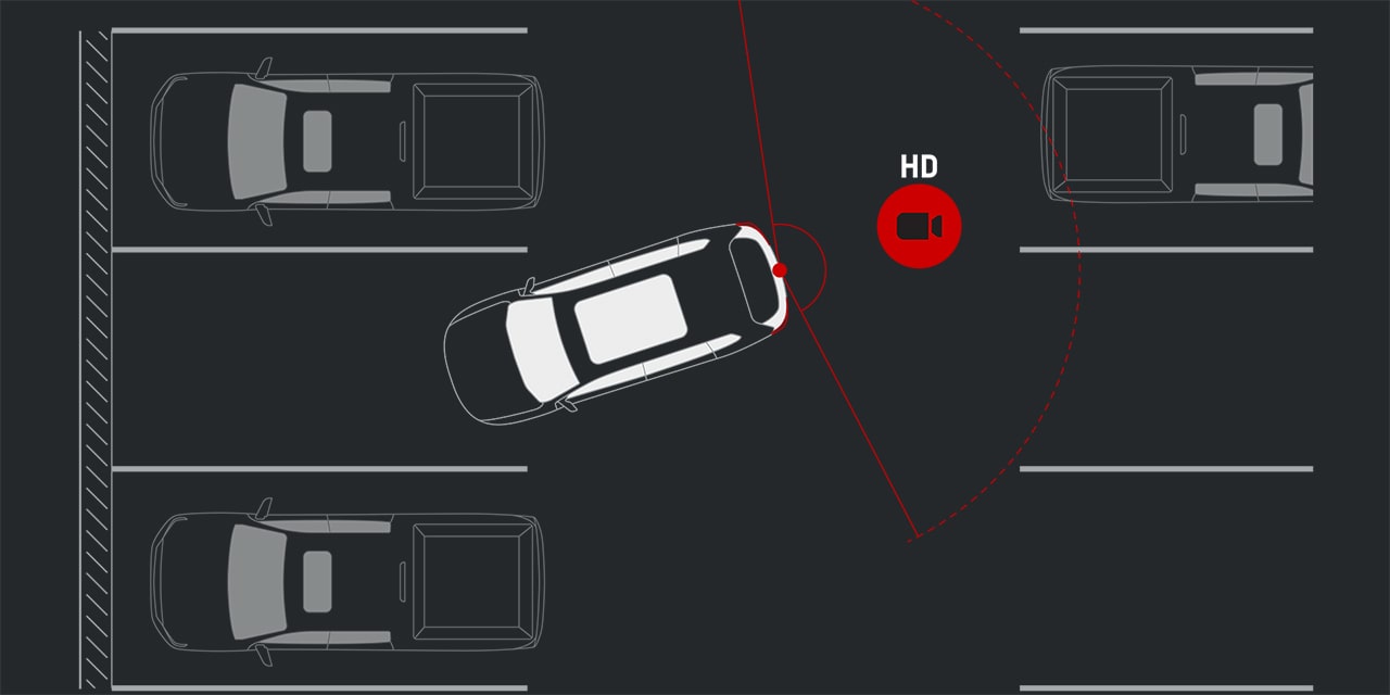 Illustration de la caméra arrière haute définition du GMC Terrain Élévation 2026.