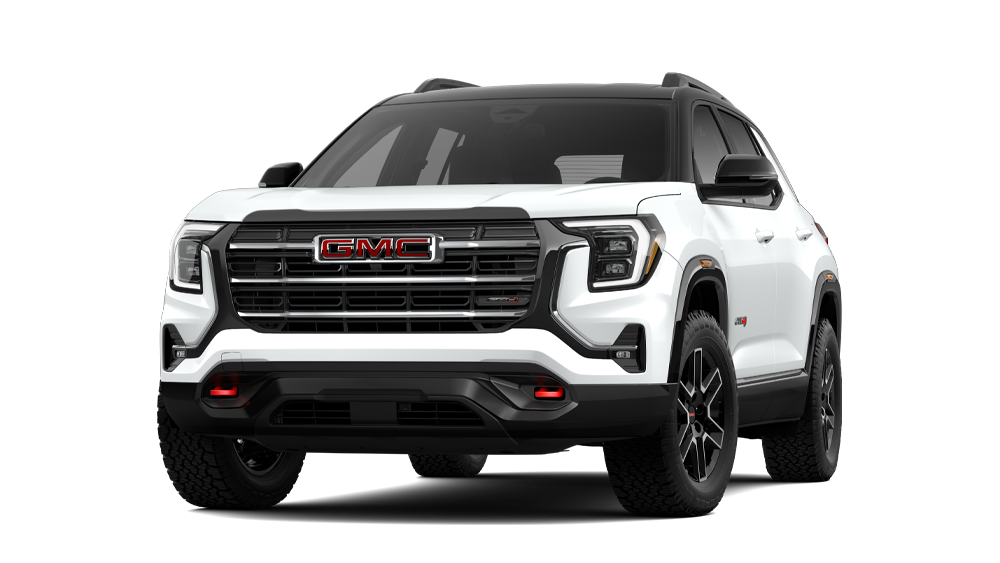 Front Three-Quarters View of the 2026 GMC Terrain AT4 Small Off-Road SUV.