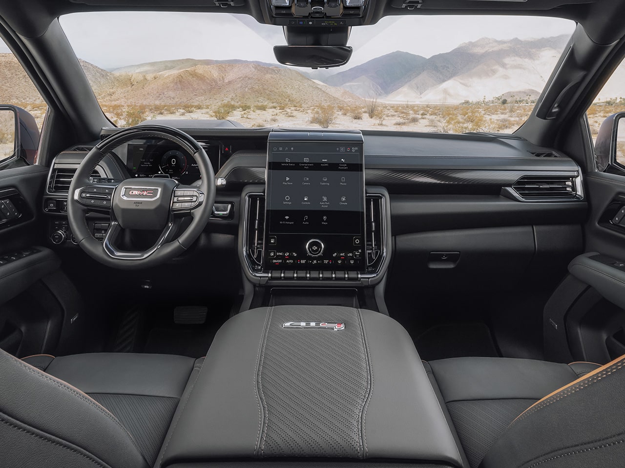 Les surfaces en cuir perforé du VUS tout-terrain GMC Yukon AT4 2026.