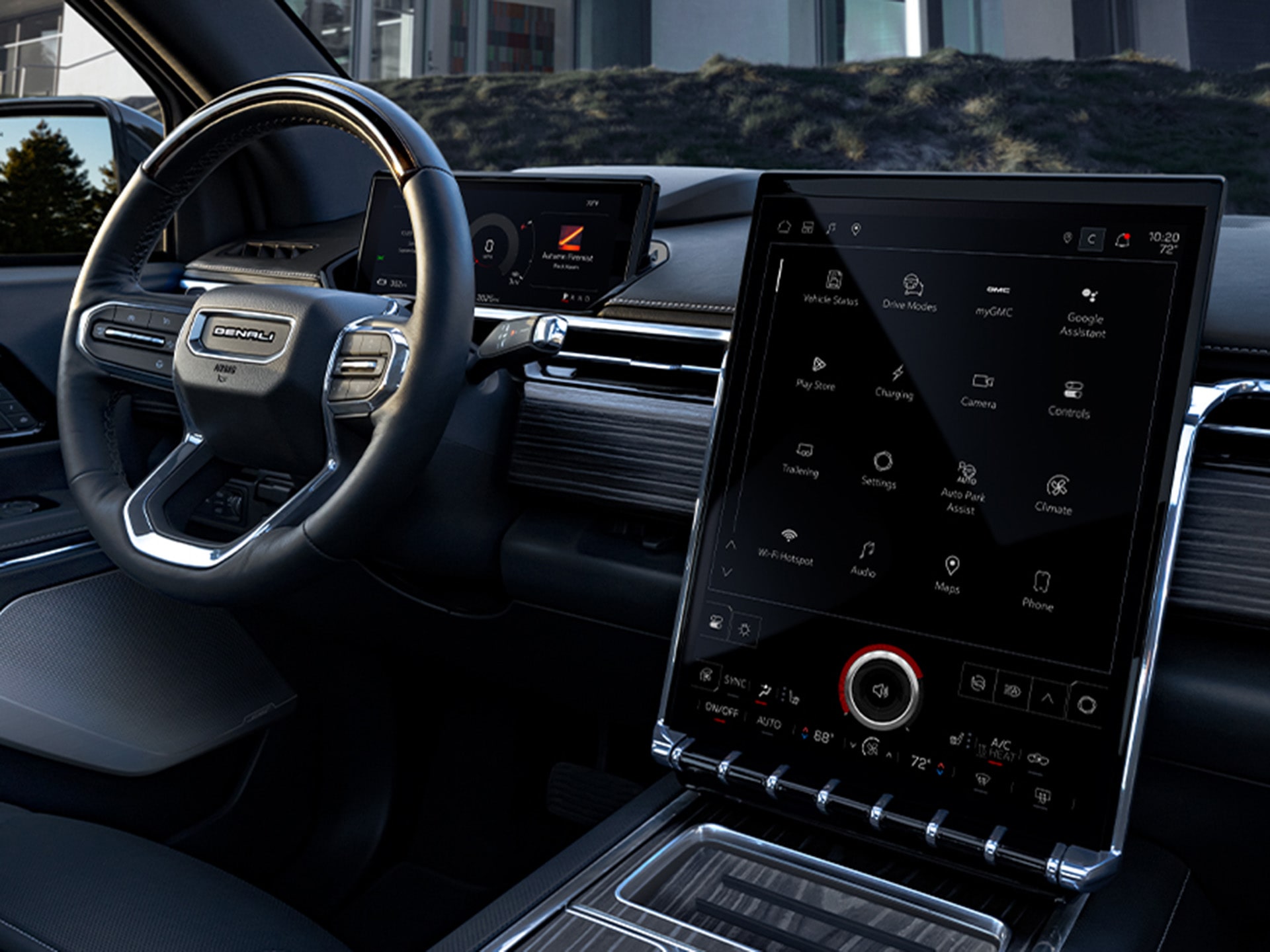  L’habitacle du GMC Sierra EV Denali 2026 vu par le passager.