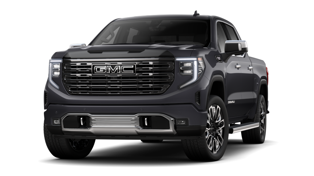 Vue latérale avant du pick-up de luxe GMC Sierra 1500 Denali Ultimate 2026.