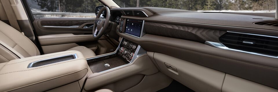 2022 GMC Denali luxury trucks, and SUVs interior seating.