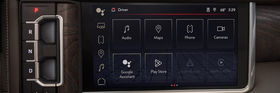 Infotainment system of the 2023 GMC Denali.