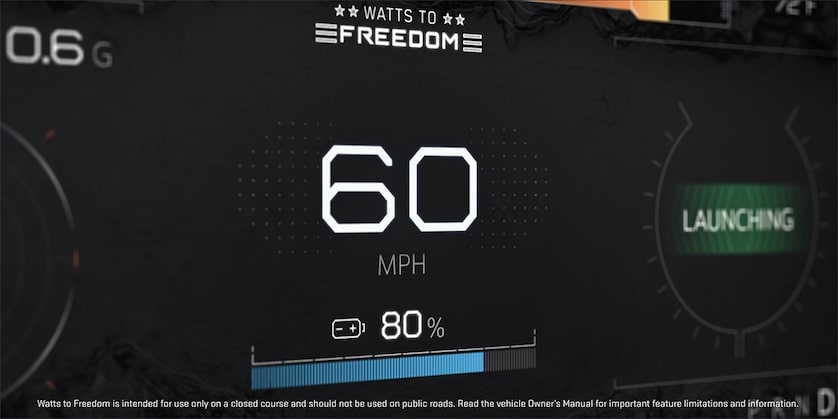 Close-up of the 2026 GMC Hummer EV Pickup Truck infotainment screen displaying information.