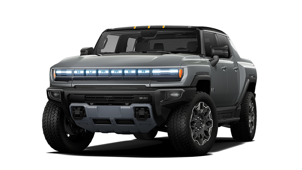 Front-Side View of a 2026 GMC Hummer EV 3X Pickup Truck.