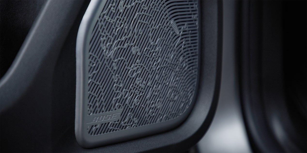 Close-up of the 2026 GMC Hummer EV Pickup Truck Bose Audio System Speaker.