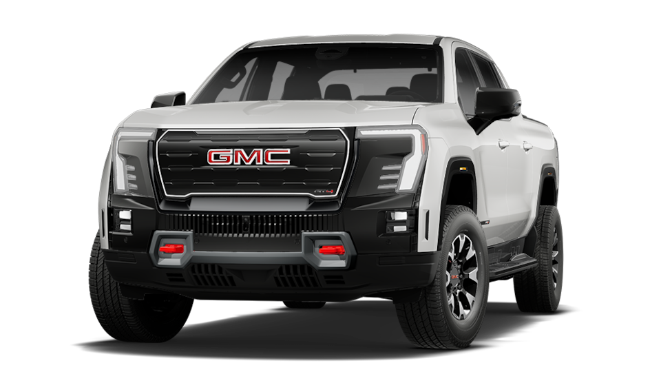 Vue latérale avant du GMC Sierra EV AT4 2026.