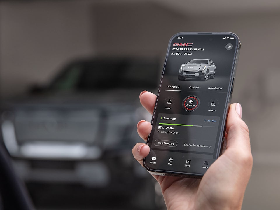 Le plan OnStar One du GMC Sierra EV 2026 sur l’appli mobile GMC.