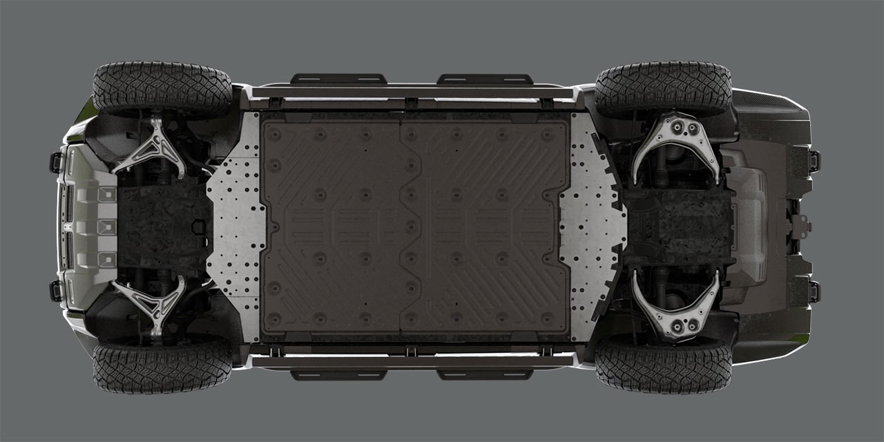 Le blindage de dessous de caisse intégral du VUS GMC Hummer EV 2026.