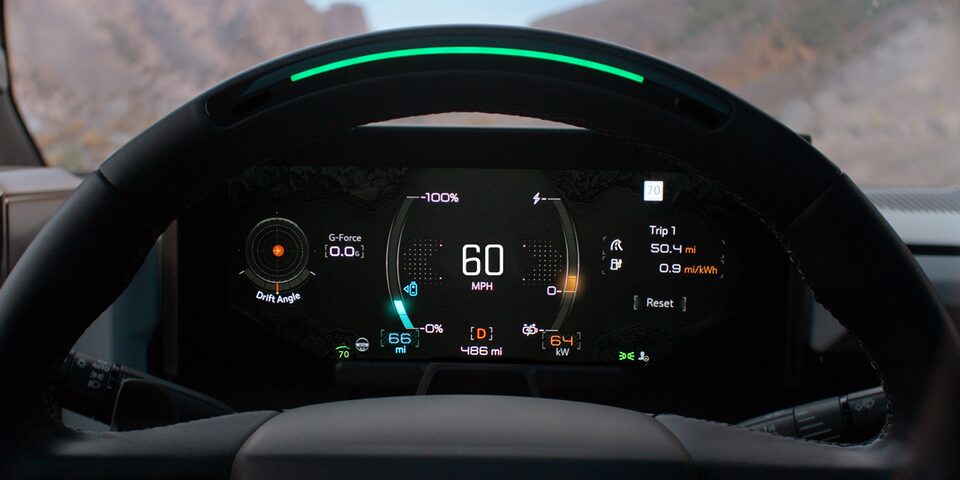 Tableau de bord du GMC HUMMER EV.