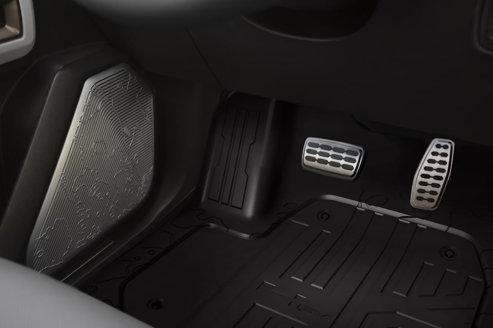 Car pedals of the GMC Hummer EV SUV.