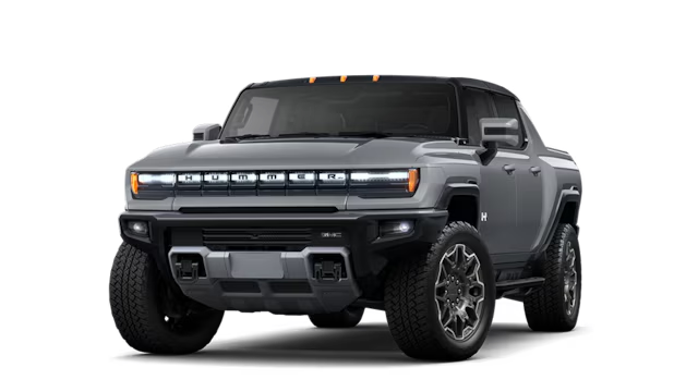 Vue latérale avant du camion GMC Hummer EV.