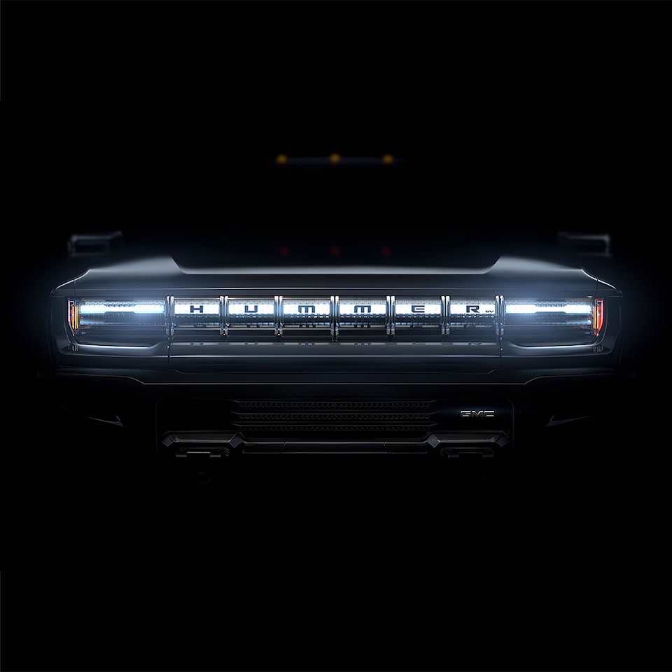 The grille of the GMC Hummer.