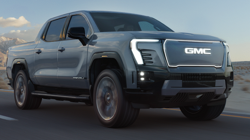 Le tout premier GMC Sierra EV Denali édition 1 avec son groupe motopropulseur Ultium et une autonomie de 640 km à pleine charge.