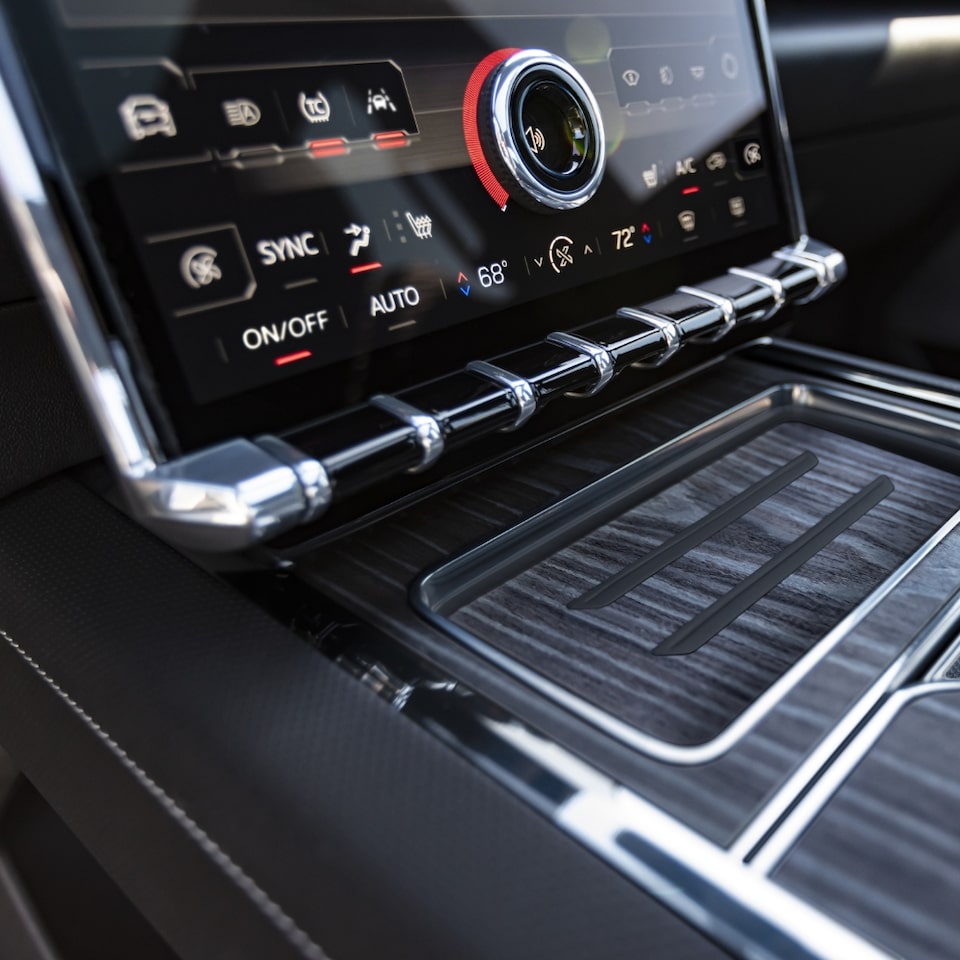 Close-up of Sierra EV Denali centre console.