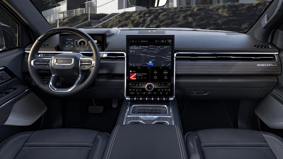 Front interior overview of the GMC Sierra EV Denali Edition 1.